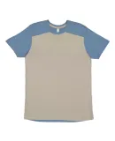 LA T 6911 Men's Forward Shoulder Fine Jersey Tee TITANIUM/ INDIGO