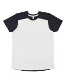 LA T 6911 Men's Forward Shoulder Fine Jersey Tee WHITE/ NAVY