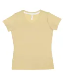 LA T 3591 Women's Harborside Mélange V-Neck T-Shi STONE MELANGE