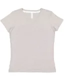 LA T 3591 Women's Harborside Mélange V-Neck T-Shi GRAY MELANGE