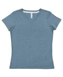 LA T 3591 Women's Harborside Mélange V-Neck T-Shi OCEANSIDE MELNGE