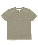 LA T 6992 Harborside Mélange Jersey Henley MILTRY GRN MLNGE