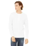 BELLA+CANVAS 3150 Mens Long Sleeve Henley Shirt in White