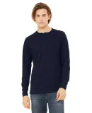 BELLA+CANVAS 3150 Mens Long Sleeve Henley Shirt in Navy