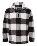 Boxercraft Q10 Unisex Sherpa Fleece Quarter-Zip Pu Black/ Natural Buffalo Plaid