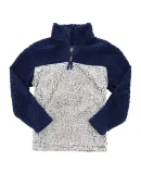 Boxercraft Q10 Unisex Sherpa Fleece Quarter-Zip Pu Navy/ Frosty Grey