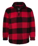 Boxercraft Q10 Unisex Sherpa Fleece Quarter-Zip Pu Red/ Black Buffalo Plaid