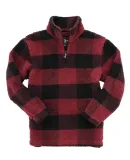 Boxercraft Q10 Unisex Sherpa Fleece Quarter-Zip Pu Garnet/ Black Buffalo Plaid