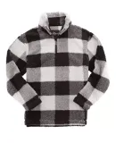 Boxercraft YQ10 Youth Sherpa Quarter-Zip Pullover Black/ Natural Buffalo Plaid