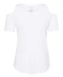 Boxercraft T32 Women's Cold Shoulder T-Shirt White