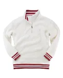 Boxercraft Q20 Varsity Sherpa Quarter-Zip Pullover Natural/ Crimson