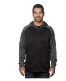 Burnside Clothing 8660 Performance Raglan Hoodie Black/ Heather Charcoal