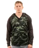 Burnside Clothing 8660 Performance Raglan Hoodie Green Camo/ Black