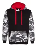 Code V 3967 Fashion Camo Hooded Sweatshirt Black/ Urban Woodland/ Red