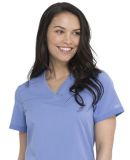 Dickies Medical DK870 -V-Neck Top With Rib Knit Pa Ciel Blue