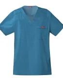 Dickies Medical 81722 - Men's V-Neck Top Caribbean Blue