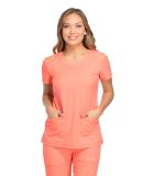 Dickies Medical DK720 - Rounded V-Neck Top Vibrant Coral