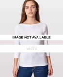4344 American Apparel Baby Rib 3/4 Sleeve Boat Nec White