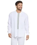 Dickies Medical DK320 - Men's Zip Front Warm-Up Ja White