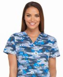 Dickies Medical  DK704   - V-Neck Top Floral Fleet