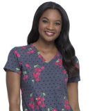 Dickies Medical DK656 -Prints V-Neck Top Very Cherry