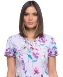 Dickies Medical DK702 - Prints V-Neck Top In Line Fleur Fun