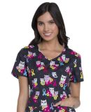 Dickies Medical DK721 - V-Neck Top Owl Awareness