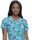 Dickies Medical DK616 - V-Neck Top It Was Owl A Dream