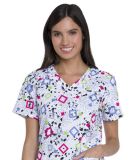 Dickies Medical DK616 - V-Neck Top Squares And Spots