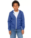 Bella + Canvas 3739Y Youth Sponge Fleece Full-Zip  HTHR TRUE ROYAL