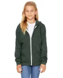 Bella + Canvas 3739Y Youth Sponge Fleece Full-Zip  HEATHER FOREST