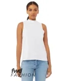 Bella + Canvas 6807 Fast Fashion Women's Mock Neck in Solid wht blend