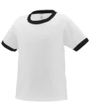 Augusta Sportswear 712 Toddler Ringer T-Shirt White/ Black