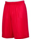 Augusta Sportswear 1406 Reversible Wicking Shorts in Red/ white