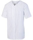 Augusta Sportswear 1686 Youth Pinstripe Full Butto in White/ royal