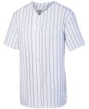 Augusta Sportswear 1686 Youth Pinstripe Full Butto in White/ navy