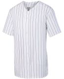 Augusta Sportswear 1686 Youth Pinstripe Full Butto in White/ black