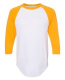 Augusta Sportswear 4420 Three-Quarter Raglan Sleev in White/ gold