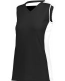 Augusta Sportswear 1677 Girls Paragon Jersey in Black/ white/ silver grey