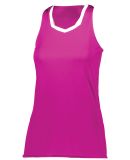 Augusta Sportswear 1678 Women's Crosse Jersey in Power pink/ white