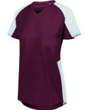 Augusta Sportswear 1523 Girls' Cutter Jersey in Maroon/ white