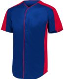 Augusta Sportswear 1655 Full Button Baseball Jerse in Navy/ red