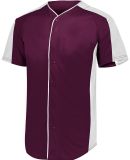Augusta Sportswear 1655 Full Button Baseball Jerse in Maroon/ white