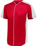 Augusta Sportswear 1655 Full Button Baseball Jerse in Red/ white