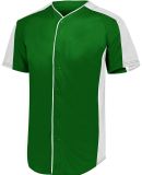 Augusta Sportswear 1656 Youth Full Button Baseball in Dark green/ white