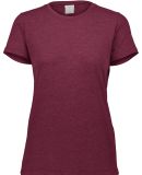 Augusta Sportswear 3067 Women's Triblend Short Sle in Maroon heather