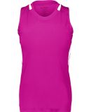 Augusta Sportswear 2436 Women's Crossover Tank Top in Power pink/ white