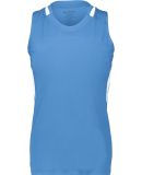 Augusta Sportswear 2437 Girls Crossover Tank Top in Columbia blue/ white