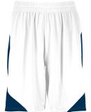 Augusta Sportswear 1733 Step-Back Basketball Short in White/ navy