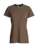 Ei-Lo 6220 - Ladies' Premium Cotton Blend Tee Brown Heather